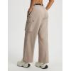 image:imagebaleaf Womens Lightweight Pants Quick Dry Wide Leg Hiking Water Resistant with 4 Pockets Travel Baggy Parachute Cargo PantKhaki