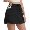 image:imagebaleaf Skorts for Women with Pockets Athletic Skort High Waisted Hiking Cargo Golf Travel Skirts Water Resistant UPF 50Black