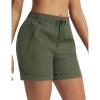 image:imagebaleaf Womens 5 Hiking Shorts with Zipper Pockets Lightweight Water Resistant Strech Quick Dry Golf Athletic ShortsArmy Green