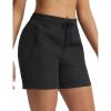 image:imagebaleaf Womens 5 Hiking Shorts with Zipper Pockets Lightweight Water Resistant Strech Quick Dry Golf Athletic ShortsBlack