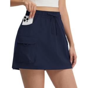 image:imagebaleaf Skorts for Women with Pockets Athletic Skort High Waisted Hiking Cargo Golf Travel Skirts Water Resistant UPF 50Navy Blue