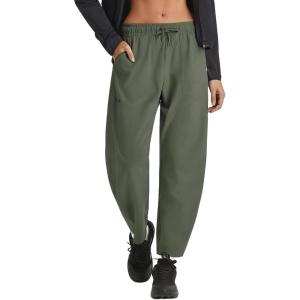 image:imagebaleaf Womens Barrel Pants Water Resistant Lightweight Travel Sweatpants Hiking Ankle Trousers with 5 Pockets Casual SlacksArmy Green