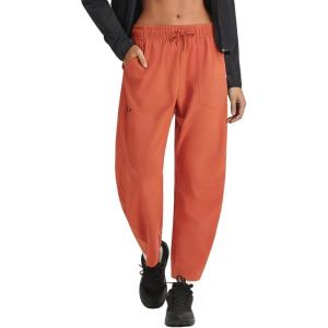 image:imagebaleaf Womens Barrel Pants Water Resistant Lightweight Travel Sweatpants Hiking Ankle Trousers with 5 Pockets Casual SlacksRust
