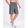 image:imagebaleaf Mens Athletic Running Shorts 9 Quick Dry Workout Shorts Lightweight Sports Gym Shorts with Zipper PocketsDark Gray