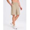 image:imagebaleaf Mens Athletic Running Shorts 9 Quick Dry Workout Shorts Lightweight Sports Gym Shorts with Zipper PocketsKhaki