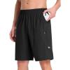 image:imagebaleaf Mens Athletic Running Shorts 9 Quick Dry Workout Shorts Lightweight Sports Gym Shorts with Zipper PocketsBlack