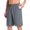 image:imagebaleaf Mens Athletic Running Shorts 9 Quick Dry Workout Shorts Lightweight Sports Gym Shorts with Zipper PocketsDark Gray