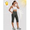 image:imagebaleaf Womens 17 Capri Pants Lighweight Cargo Capris Quick Dry Zipper Pockets Hiking Biking Casual Outdoor17inarmy Green