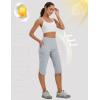 image:imagebaleaf Womens 17 Capri Pants Lighweight Cargo Capris Quick Dry Zipper Pockets Hiking Biking Casual Outdoor17inlight Gray