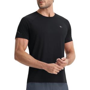 image:imagebaleaf Mens Cooling Running Shirts Short Sleeve Workout Athletic TShirts UPF 50 Sun Protection Quick Dry Moisture WickingBlack