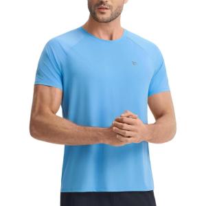 image:imagebaleaf Mens Cooling Running Shirts Short Sleeve Workout Athletic TShirts UPF 50 Sun Protection Quick Dry Moisture WickingBlue
