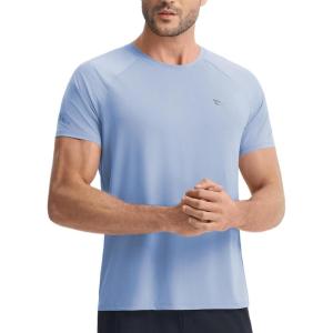 image:imagebaleaf Mens Cooling Running Shirts Short Sleeve Workout Athletic TShirts UPF 50 Sun Protection Quick Dry Moisture WickingLight Blue