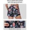 image:imageBALEAF Womens 3 Swim Board Shorts High Waisted Bathing Suit Bottoms for Swimming with Liner Pockets UPF 50Red Floral