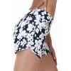 image:imageBALEAF Womens 3 Swim Board Shorts High Waisted Bathing Suit Bottoms for Swimming with Liner Pockets UPF 50White Floral