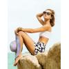 image:imageBALEAF Womens 3 Swim Board Shorts High Waisted Bathing Suit Bottoms for Swimming with Liner Pockets UPF 50White Floral
