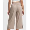 image:imagebaleaf 22 Wide Leg Pants for Women Capri Sweatpants Pant Cropped Lightweight Quick Dry Petite Pant with Pockets Loose FitKhaki
