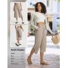 image:imagebaleaf 22 Wide Leg Pants for Women Capri Sweatpants Pant Cropped Lightweight Quick Dry Petite Pant with Pockets Loose FitKhaki