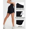 image:imagebaleaf 7 Womens Running Shorts Athletic Quick Dry Shorts Crossover High Waisted Workout Hiking Zipper Pockets UPF50Black