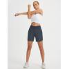 image:imagebaleaf 7 Womens Running Shorts Athletic Quick Dry Shorts Crossover High Waisted Workout Hiking Zipper Pockets UPF50Dark Gray