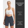 image:imagebaleaf 7 Womens Running Shorts Athletic Quick Dry Shorts Crossover High Waisted Workout Hiking Zipper Pockets UPF50Dark Gray