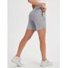 image:imagebaleaf 7 Womens Running Shorts Athletic Quick Dry Shorts Crossover High Waisted Workout Hiking Zipper Pockets UPF50Gray