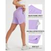 image:imagebaleaf 7 Womens Running Shorts Athletic Quick Dry Shorts Crossover High Waisted Workout Hiking Zipper Pockets UPF50Light Purple