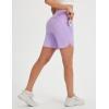 image:imagebaleaf 7 Womens Running Shorts Athletic Quick Dry Shorts Crossover High Waisted Workout Hiking Zipper Pockets UPF50Light Purple