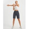 image:imagebaleaf 9 Womens Bermuda Shorts Knee Length High Waisted Long Shorts with Pockets Golf Walking Athletic Running CasualDark Gray