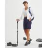 image:imagebaleaf 9 Womens Bermuda Shorts Knee Length High Waisted Long Shorts with Pockets Golf Walking Athletic Running CasualNavy Blue