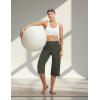 image:imagebaleaf Capri Pants for Women with Pockets High Waist Yoga Capris Pant Loose Straight Leg for Casual SummerArmy Green