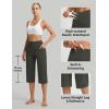image:imagebaleaf Capri Pants for Women with Pockets High Waist Yoga Capris Pant Loose Straight Leg for Casual SummerArmy Green