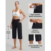 image:imagebaleaf Capri Pants for Women with Pockets High Waist Yoga Capris Pant Loose Straight Leg for Casual SummerBlack