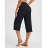image:imagebaleaf Capri Pants for Women with Pockets High Waist Yoga Capris Pant Loose Straight Leg for Casual SummerBlack