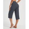 image:imagebaleaf Capri Pants for Women with Pockets High Waist Yoga Capris Pant Loose Straight Leg for Casual SummerDark Gray