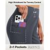 image:imagebaleaf Capri Pants for Women with Pockets High Waist Yoga Capris Pant Loose Straight Leg for Casual SummerDark Gray