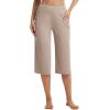 image:imagebaleaf Capri Pants for Women with Pockets High Waist Yoga Capris Pant Loose Straight Leg for Casual SummerKhaki