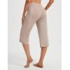 image:imagebaleaf Capri Pants for Women with Pockets High Waist Yoga Capris Pant Loose Straight Leg for Casual SummerKhaki