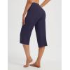 image:imagebaleaf Capri Pants for Women with Pockets High Waist Yoga Capris Pant Loose Straight Leg for Casual SummerNavy Blue