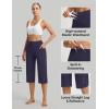 image:imagebaleaf Capri Pants for Women with Pockets High Waist Yoga Capris Pant Loose Straight Leg for Casual SummerNavy Blue