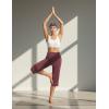image:imagebaleaf Capri Pants for Women with Pockets High Waist Yoga Capris Pant Loose Straight Leg for Casual SummerWine Red