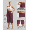 image:imagebaleaf Capri Pants for Women with Pockets High Waist Yoga Capris Pant Loose Straight Leg for Casual SummerWine Red
