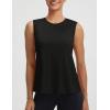 image:imagebaleaf Women Athletic Tops Sleeveless Workout Tank Tops Tennis Running Yoga Tennis Gym Split Back Quick Dry UPF 50Black