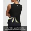 image:imagebaleaf Women Athletic Tops Sleeveless Workout Tank Tops Tennis Running Yoga Tennis Gym Split Back Quick Dry UPF 50Black