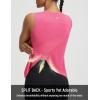 image:imagebaleaf Women Athletic Tops Sleeveless Workout Tank Tops Tennis Running Yoga Tennis Gym Split Back Quick Dry UPF 50Pink