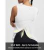 image:imagebaleaf Women Athletic Tops Sleeveless Workout Tank Tops Tennis Running Yoga Tennis Gym Split Back Quick Dry UPF 50White