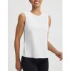 image:imagebaleaf Women Athletic Tops Sleeveless Workout Tank Tops Tennis Running Yoga Tennis Gym Split Back Quick Dry UPF 50White
