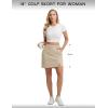 image:imagebaleaf Womens 18 Golf Skorts Skirts Pockets UPF 50 Zipper Quick Dry Casual Work Skort TravelKhaki