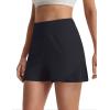 image:imagebaleaf Womens Athletic Running Shorts 3 High Waisted Quick Dry Lightweight Ruffled Workout Gym Shorts with LinerBlack