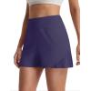 image:imagebaleaf Womens Athletic Running Shorts 3 High Waisted Quick Dry Lightweight Ruffled Workout Gym Shorts with LinerNavy Blue