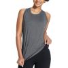 image:imagebaleaf Womens Athletic Tank Tops Workout Sleeveless Running Racerback Shirts Quick Dry Breathable Yoga Tennis Gym01grey